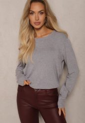 Szary Sweter z Kaszmirem i Wełną o Prostym Pudełkowym Kroju Daisellea. Szare swetry klasyczne damskie Renee, l, z jeansu, bez kołnierzyka. Za 49.99 zł.
