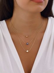 Luja Bijoux Pozłacany naszyjnik z elementem ozdobnym rozmiar: onesize. Żółte naszyjniki damskie Luja Bijoux, metalowe. Za 70.24 zł.