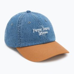 Czapka z daszkiem Pepe Jeans Denim Cap. Niebieskie czapki z daszkiem damskie Pepe Jeans, na zimę, bez wzorów, z denimu. Za 119.99 zł.
