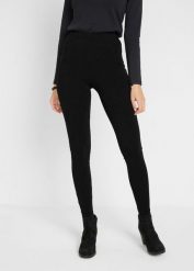 Legginsy (2 pary). Czarne legginsy damskie bonprix, bez wzorów. Za 97.99 zł.