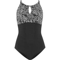 Kostium kąpielowy wyszczuplający bonprix czarno-biały. Czarne stroje jednoczęściowe bonprix. Za 129.99 zł.