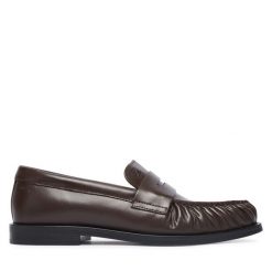 Lordsy Calvin Klein. Czarne półbuty damskie Calvin Klein, bez wzorów, bez obcasa, bez zapięcia. Za 649.99 zł.