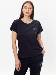 Tommy Hilfiger T-Shirt UW0UW04525 Granatowy Relaxed Fit. Niebieskie t-shirty damskie Tommy Hilfiger, s, bez wzorów, z bawełny, bez kołnierzyka. Za 149.99 zł.