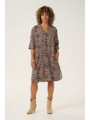 Cream Sukienka w kolorze jasnobrązowo-czarnym rozmiar: 34. Brązowe sukienki damskie Cream, bez wzorów, z wiskozy, klasyczne, bez ramiączek. Za 130.99 zł.