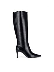 Nine West Kozaki WFA3424-1 Czarny. Czarne kozaki damskie Nine West, z materiału, bez obcasa, na szpilce, bez zapięcia. Za 329.99 zł.
