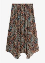 Spódnica szyfonowa z asymetrycznym dołem. Czarne spódnice damskie bonprix, bez wzorów, z szyfonu, eleganckie. Za 139.99 zł.