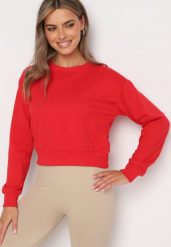 Czerwona Bluza z Dodatkiem Bawełny Wykończona Ściągaczami Evilaya. Czerwone bluzy damskie Born2be, l, bez wzorów, z bawełny, bez kaptura. Za 19.99 zł.