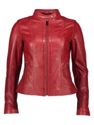 Bugatti Skórzana kurtka w kolorze czerwonym rozmiar: 36. Czerwone kurtki damskie Bugatti, bez wzorów, ze skóry, bez kaptura. Za 679.25 zł.