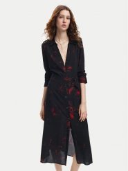 Desigual Sukienka koszulowa Scribbles Lacroix 24WWVW38 Czarny Regular Fit. Czarne sukienki damskie Desigual, bez wzorów, z wiskozy, bez ramiączek. Za 349.99 zł.