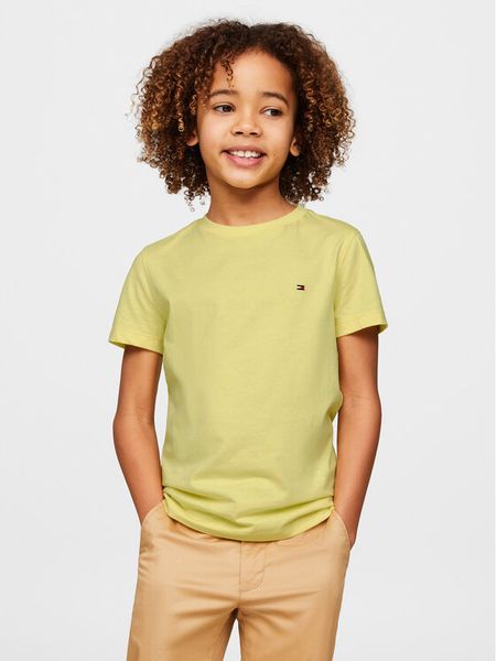 Tommy Hilfiger T-Shirt Essential KB0KB06879 D Żółty Regular Fit. Żółte t-shirty i koszulki chłopięce Tommy Hilfiger, bez wzorów, z bawełny, bez kołnierzyka, bez ramiączek. Za 59.99 zł.