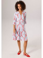 Aniston Sukienka w kolorze czerwono-błękitnym rozmiar: 40. Niebieskie sukienki damskie Aniston, bez wzorów, z wiskozy, bez ramiączek. Za 173.99 zł.