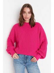 Trendyol Sweter w kolorze różowym rozmiar: M. Różowe swetry klasyczne damskie Trendyol, m, ze splotem, bez kołnierzyka. Za 73.99 zł.