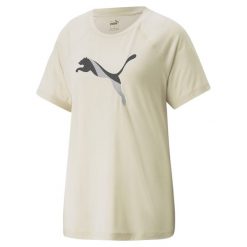 Koszulka Sportowa Damska Puma Evostripe. Białe koszulki sportowe damskie Puma, xs, bez wzorów, bez ramiączek, na fitness i siłownię. Za 87.99 zł.