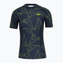 Koszulka do pływania damska Speedo Boomstar Allover Rash Top. Niebieskie koszulki damskie Speedo, xl, bez wzorów, bez kołnierzyka, bez ramiączek. Za 109.99 zł.