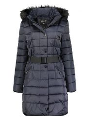 Geographical Norway Płaszcz pikowany "Anemone" w kolorze granatowym rozmiar: XL. Niebieskie płaszcze damskie Geographical Norway, xl, bez wzorów, z tkaniny, bez kaptura. Za 336.17 zł.