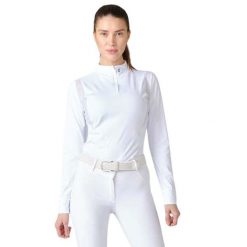 Damska konkursowa koszulka polo z długim rękawem PS of Sweden Madison. Białe koszulki damskie PS OF SWEDEN, bez wzorów, bez kołnierzyka, bez ramiączek. Za 417.50 zł.