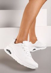 Białe Sneakersy na Grubej Podeszwie przed Kostkę Floemini. Białe obuwie sportowe damskie Renee, z jeansu, przed kostkę, bez zapięcia. Za 89.99 zł.