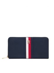 Tommy Hilfiger Portfel Th Icon Lrg Za Nylon Corp AW0AW19165 Granatowy. Niebieskie portfele damskie Tommy Hilfiger, bez wzorów, z materiału. Za 269.99 zł.