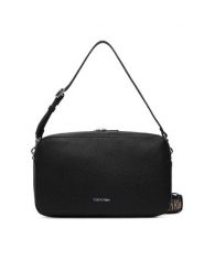 Calvin Klein Torebka Webbing 2X Strap Lg Camera Bag LV04F3642G Czarny. Czarne listonoszki damskie Calvin Klein, bez wzorów, ze skóry, bez dodatków. Za 489.99 zł.