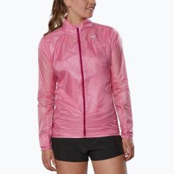 Kurtka do biegania damska Mizuno Aero. Czerwone kurtki damskie Mizuno, bez wzorów, bez kaptura. Za 209.99 zł.