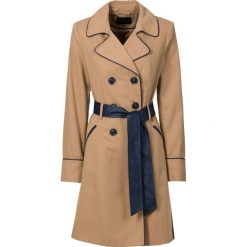 Trencz. Brązowe płaszcze damskie bonprix, bez wzorów, ze skóry, bez kaptura. Za 229.99 zł.