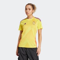 Koszulka piłkarska damska ADIDAS Belgia 2025 wyjazdowa. Bluzki damskie Adidas, m, bez wzorów, bez kołnierzyka, bez ramiączek. Za 459.99 zł.