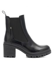 Clara Barson Botki NIVEN WS2902-07 Czarny. Czarne botki damskie Clara Barson, z materiału, bez obcasa, na słupku, bez zapięcia. Za 159.99 zł.