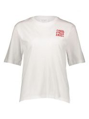 SisterS point Koszulka w kolorze białym rozmiar: M. Białe koszulki damskie Sisters Point, m, bez wzorów, z bawełny, bez kołnierzyka, bez ramiączek. Za 48.05 zł.