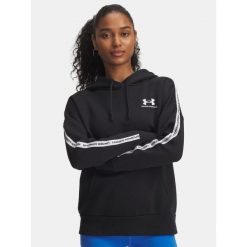Bluza Under Armour Icon Fleece Taped Hoody. Czarne bluzy damskie Under Armour, bez wzorów, bez kaptura. Za 179.99 zł.