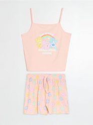 Bawełniana piżama dwuczęściowa z nadrukiem Care Bears - pomarańczowy. Brązowe piżamy damskie Sinsay, bez wzorów, z bawełny, bez ramiączek. Za 39.99 zł.