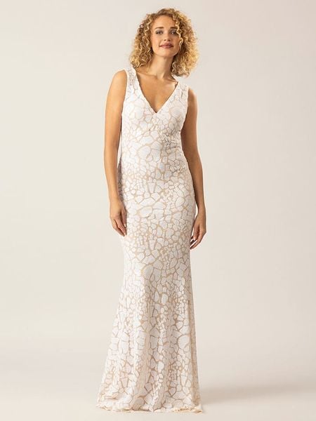 APART Sukienka w kolorze biało-beżowym rozmiar: 40. Białe sukienki damskie Apart, bez wzorów, bez ramiączek. Za 372.47 zł.