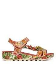 Laura Vita Sandały Brcyano 02 Czerwony. Czerwone sandały damskie LAURA VITA, bez wzorów, ze skóry, bez obcasa, na płaskiej podeszwie, bez zapięcia. Za 409.99 zł.