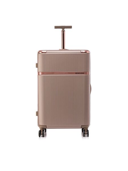 Semi Line Walizka duża T5946-4 Brązowy. Czerwone walizki Semi-line, bez wzorów, z tworzywa sztucznego, duże. Za 259.99 zł.