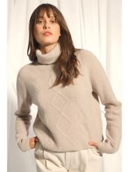 Just Cashmere Kaszmirowy golf "Doma" w kolorze beżowym rozmiar: XXL. Brązowe golfy damskie Just Cashmere, xxl, bez wzorów, z kaszmiru, bez ramiączek. Za 785.09 zł.