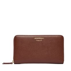 Portfel Emporio Armani. Brązowe portfele damskie Emporio Armani, bez wzorów. Za 1,034.00 zł.