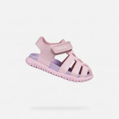 Sandały GEOX B SANDAL FUSBETTO GI Rose. Czerwone sandały damskie Geox, bez wzorów, z syntetyku, bez obcasa, bez zapięcia. Za 175.99 zł.