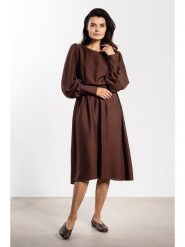 Awama Sukienka w kolorze brązowym rozmiar: L. Brązowe sukienki damskie Awama, bez wzorów, bez ramiączek. Za 159.99 zł.