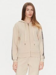 Guess Bluza W5RQ03 KBYE2 Beżowy Regular Fit. Brązowe bluzy damskie Guess, s, z aplikacjami, z syntetyku, bez kaptura. Za 259.99 zł.