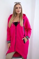 Bluza na suwak z kapturem fuksja. Czerwone bluzy damskie KESI, l, bez wzorów, z bawełny, z kapturem. Za 355.46 zł.
