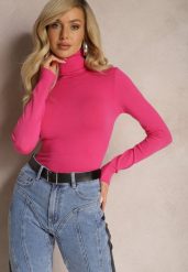Różowy Sweter z Golfem o Klasycznym Dopasowanym Fasonie Buranda. Czerwone golfy damskie Renee, m, z dzianiny, bez kołnierzyka. Za 49.99 zł.
