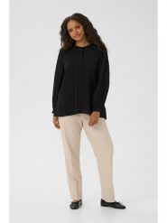 KAFFE curve Bluzka w kolorze czarnym rozmiar: 46. Czarne bluzki damskie KAFFE curve, bez wzorów, bez kołnierzyka, bez ramiączek. Za 104.39 zł.