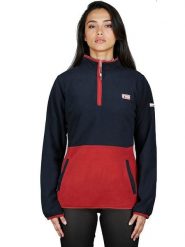 Geographical Norway Bluza polarowa "Touki" w kolorze granatowo-bordowym rozmiar: XL. Niebieskie bluzy damskie Geographical Norway, xl, bez wzorów, z polaru, bez kaptura. Za 92.64 zł.