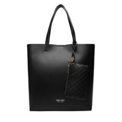 Torebka Nine West. Czarne shopper bag Nine West, bez dodatków. Za 199.99 zł.