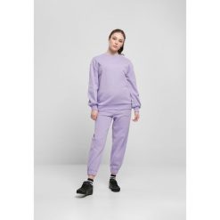 Bluza damska Urban Classics organic oversized crew. Niebieskie bluzy damskie Urban Classics, bez wzorów, z bawełny, bez kaptura. Za 244.50 zł.