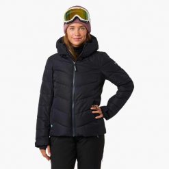 Kurtka narciarska damska Swedemount Cervinia Puffer Ski Jacket wodoodporna. Czarne kurtki damskie SWEDEMOUNT, na zimę, bez wzorów, bez kaptura. W wyprzedaży za 372.00 zł.