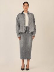 APART Koszula dżinsowa w kolorze szarym rozmiar: 38. Szare koszule damskie Apart, bez wzorów, bez kołnierzyka, bez ramiączek. Za 195.99 zł.