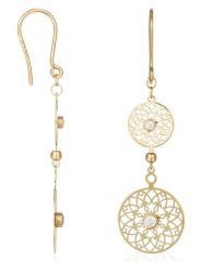 L instant d Or Złote kolczyki "Ancestral" z cyrkoniami rozmiar: onesize. Żółte kolczyki damskie L instant d Or, z cyrkonią, złote, z zapięciem typu bigiel. Za 1,005.56 zł.