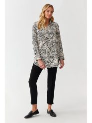 TATUUM Bluzka "Malibu" w kolorze kremowo-czarnym rozmiar: 42. Brązowe bluzki damskie TATUUM, bez wzorów, z wiskozy, bez kołnierzyka, bez ramiączek. Za 127.95 zł.