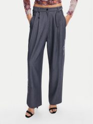 Desigual Spodnie materiałowe Rin 24WWPW20 Szary Loose Fit. Szare spodnie materiałowe damskie Desigual, bez wzorów, z materiału. Za 319.99 zł.