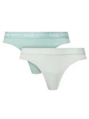 Puma Komplet 2 par stringów 907850 Zielony. Zielone komplety bielizny Puma, bez wzorów, z bawełny. Za 79.99 zł.
